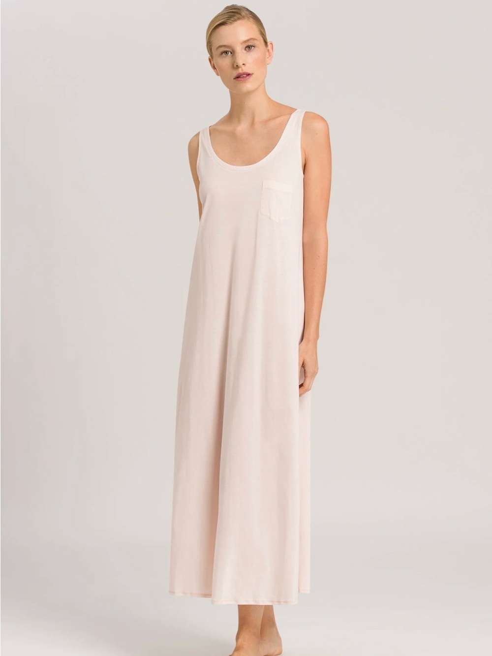 HANRO Pima Cotton Tank Nightgown in Crystal Pink Size XS